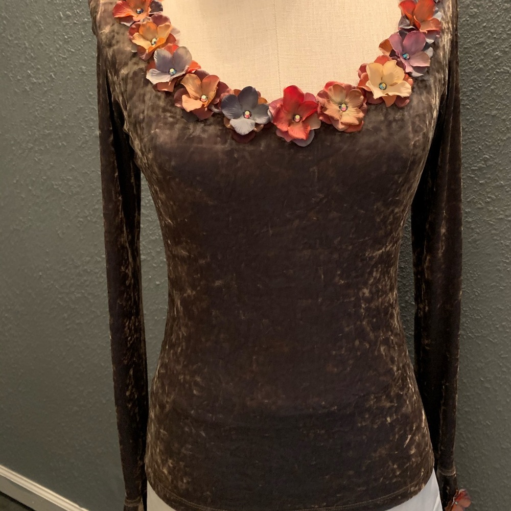 Flowered Velvet top